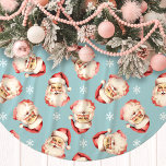 Jupon De Sapin En Polyester Brossé Aquarelle bleue Vintage Santa Claus<br><div class="desc">Ajoutez une touche de charme nostalgique à votre décor de vacances avec notre chemise en Aquarelle Blue Vintage Santa Claus ! Cette jupe d'arbre festive est ornée d'une délicieuse aquarelle motif de visages classiques du Père Noël, dressée contre un arrière - plan vibrant, ornée de délicats flocons de neige. Parfait...</div>