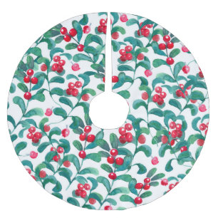 Jupon De Sapin En Polyester Brossé Aquarelle de baies sauvages, motif sans soudure.