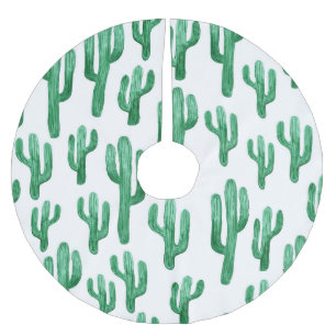 Jupon De Sapin En Polyester Brossé Aquarelle de cactus : illustration à main