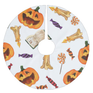 Jupon De Sapin En Polyester Brossé Aquarelle d'Halloween : Motif saisonnier