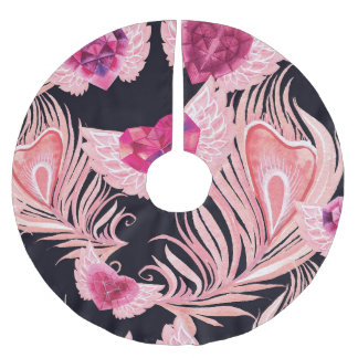 Jupon De Sapin En Polyester Brossé Aquarelle douce et transparente Motif de Valentine