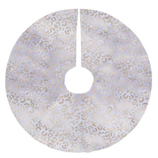 Jupon De Sapin En Polyester Brossé Aquarelle Empreinte de léopard de glam jaune (Devant)