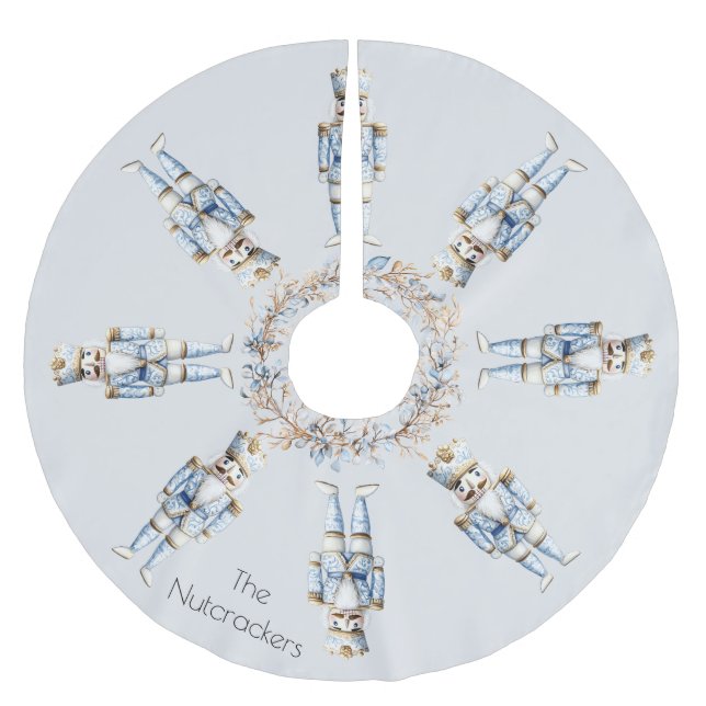 Jupon De Sapin En Polyester Brossé Aquarelle Noisette Noël (Devant)