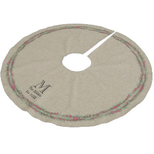 Jupon De Sapin En Polyester Brossé Aquarelle rustique de Rosemary et de baies sur la