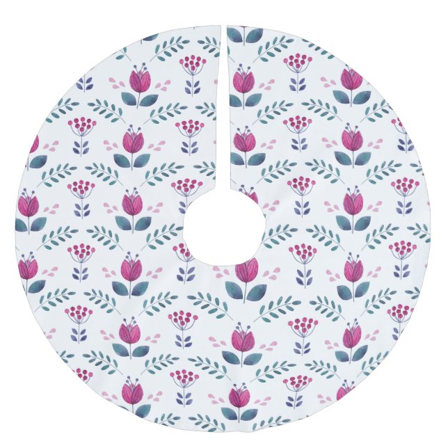 Jupon De Sapin En Polyester Brossé Aquarelle Tulipe rose (Devant)