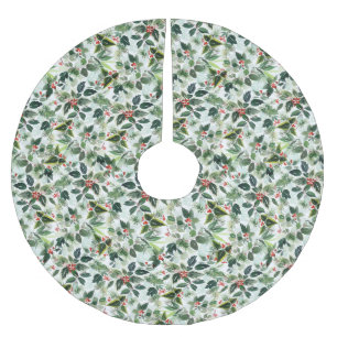 Jupon De Sapin En Polyester Brossé Aquarelle variée Motif d'hiver