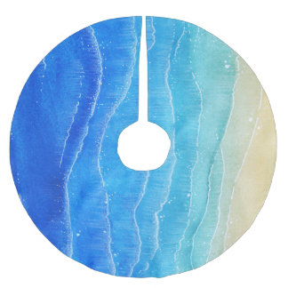Jupon De Sapin En Polyester Brossé Aquarelle vue mer et plage.
