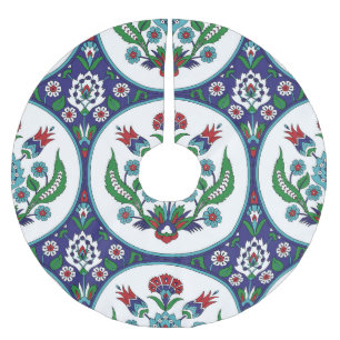 Jupon De Sapin En Polyester Brossé arabique turque, fleurs de tulipe, motif sans cout