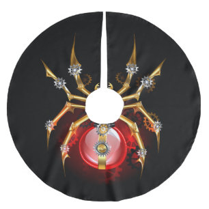 Jupon De Sapin En Polyester Brossé Araignée en vapeur noire