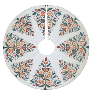 Jupon De Sapin En Polyester Brossé Arbre coloré de Noël Scandinavie Art populaire