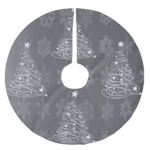 Jupon De Sapin En Polyester Brossé Arbre de Noël argenté Design moderne
