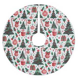 Jupon De Sapin En Polyester Brossé Arbre de Noël, cadeaux, sucre de canne