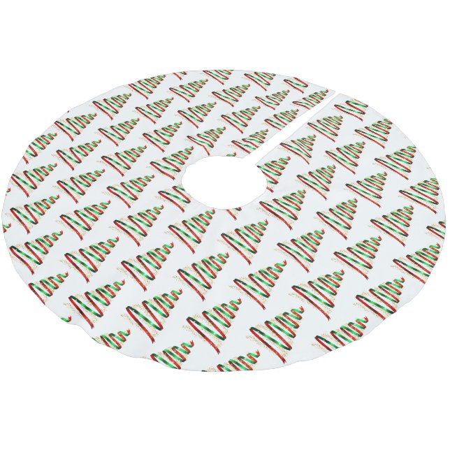 Jupon De Sapin En Polyester Brossé Arbre Ruban (Angle)