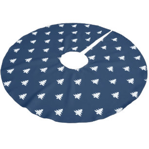 Jupon De Sapin En Polyester Brossé Arbres de Noël bleu marine blanc mignon moderne