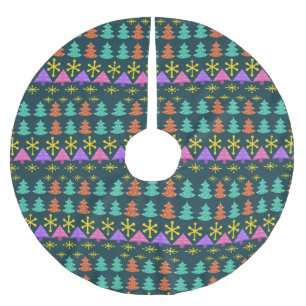 Jupon De Sapin En Polyester Brossé Arbres de Noël de l'ère atomique kitsch jupe d'arb