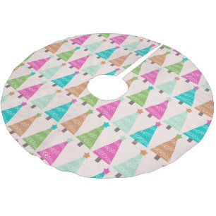 Jupon De Sapin En Polyester Brossé Arbres de Noël rétro Jupe d'arbre de Noël