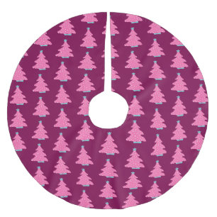 Jupon De Sapin En Polyester Brossé Arbres de Noël rose contemporain