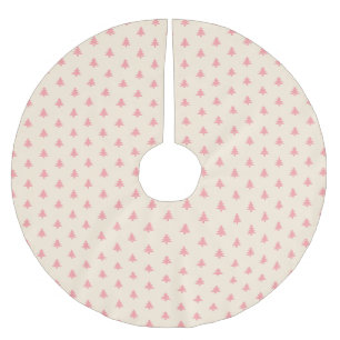 Jupon De Sapin En Polyester Brossé Arbres de Noël simples et roses