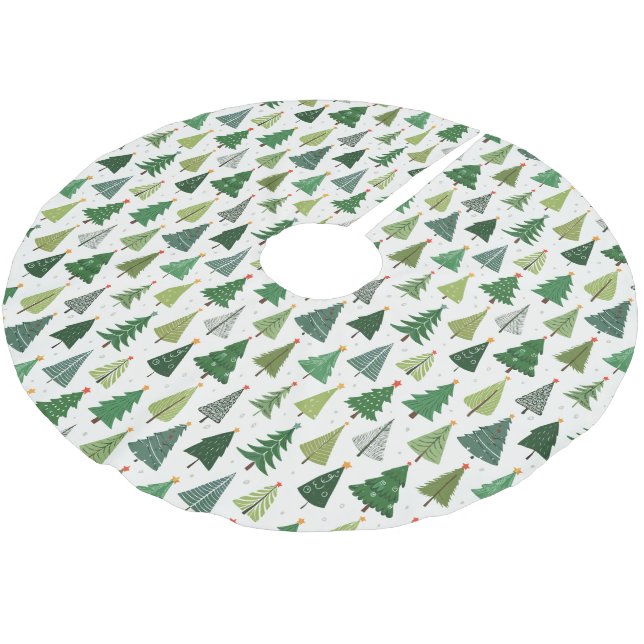 Jupon De Sapin En Polyester Brossé Arbres rétro (Angle)
