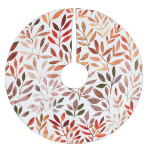 Jupon De Sapin En Polyester Brossé Arbres rétro, aquarelle motif sans couture.