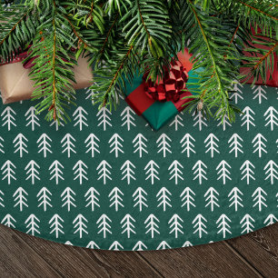 Jupon De Sapin En Polyester Brossé Arbres verts dessinés à la main de style moderne