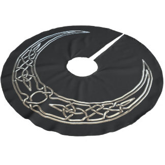 Jupon De Sapin En Polyester Brossé Argent et croissant de lune de Celtic de noir