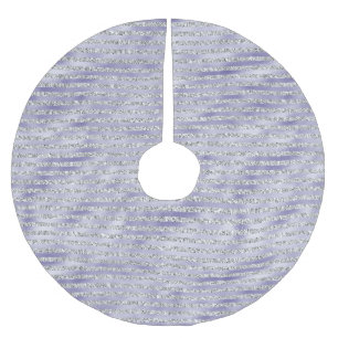 Jupon De Sapin En Polyester Brossé Argent violet rayures de Parties scintillant