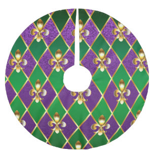 Jupon De Sapin En Polyester Brossé Arrière - plan de bijoux Mardi Gras