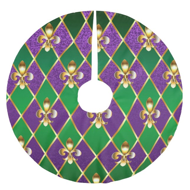 Jupon De Sapin En Polyester Brossé Arrière - plan de bijoux Mardi Gras (Devant)