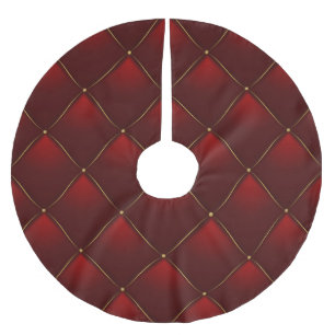 Jupon De Sapin En Polyester Brossé Arrière - plan de filetage or rouge courbé
