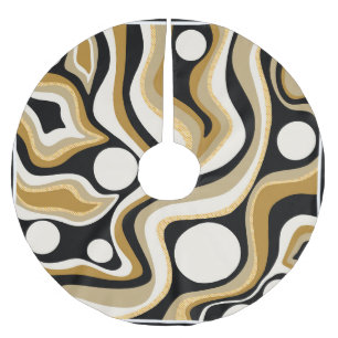 Jupon De Sapin En Polyester Brossé Arrière - plan Motif Abstrait de lignes de temps d