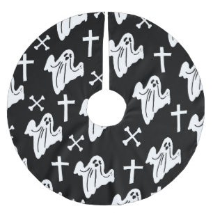 Jupon De Sapin En Polyester Brossé Arrière - plan Motif Halloween tiré main