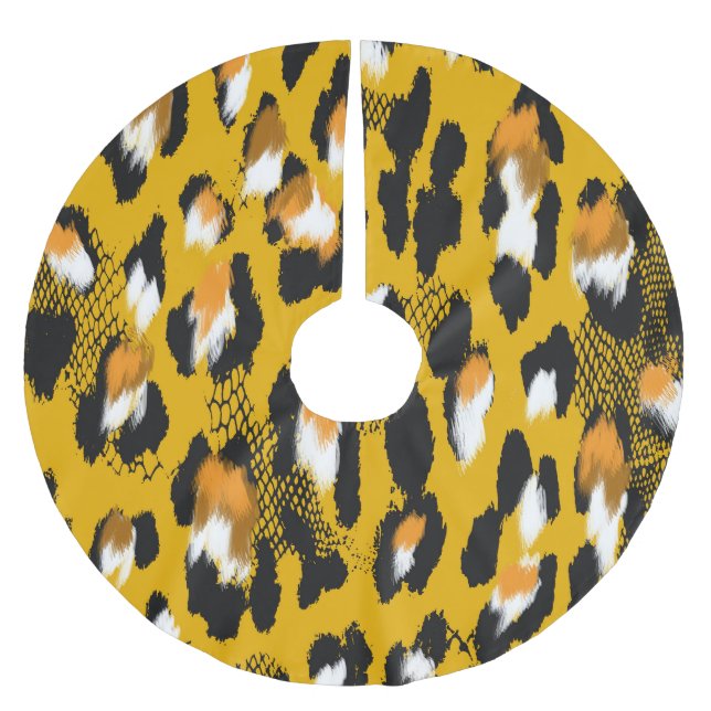 Jupon De Sapin En Polyester Brossé Arrière - plan Poster de animal Leopard Texture (Devant)