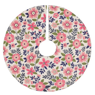 Jupon De Sapin En Polyester Brossé arrière - plan vintage floral, fleurs rose chatoya