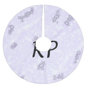 Jupon De Sapin En Polyester Brossé Art à paillettes violet avec votre initiale
