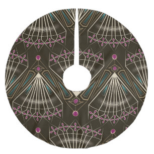 Jupon De Sapin En Polyester Brossé Art déco antique, motif géométrique