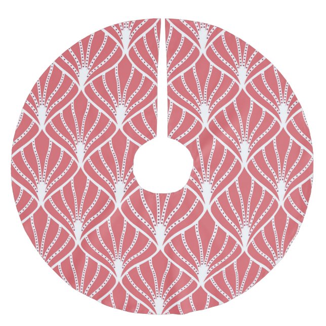 Jupon De Sapin En Polyester Brossé Art Déco, motif sans couture géométrique. (Devant)