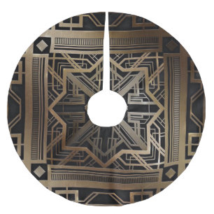 Jupon De Sapin En Polyester Brossé Art déco, nouveau, or, noir, chic, élégant, vin