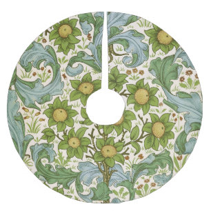 Jupon De Sapin En Polyester Brossé Art floral de William Morris Orchard Green