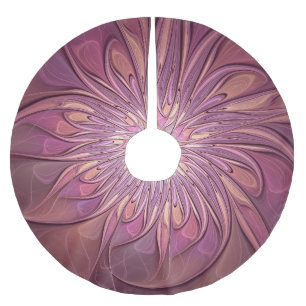 Jupon De Sapin En Polyester Brossé Art floral fractal moderne abstrait couleurs de ba