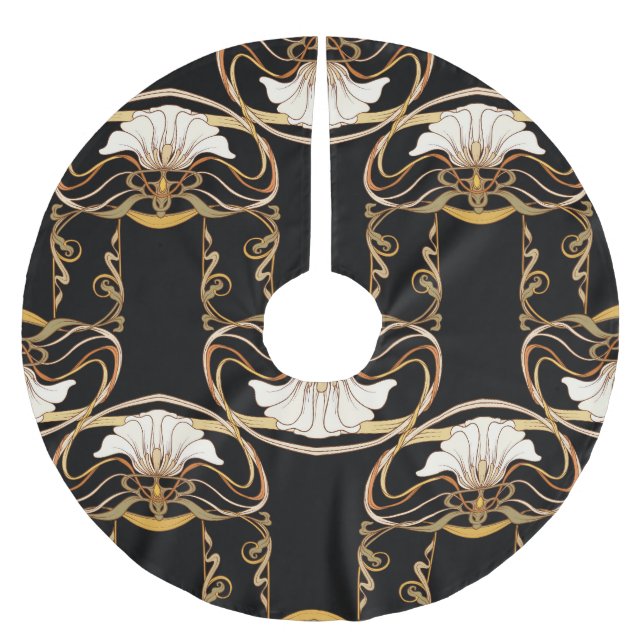 Jupon De Sapin En Polyester Brossé Art nouveau : Noir or (Devant)