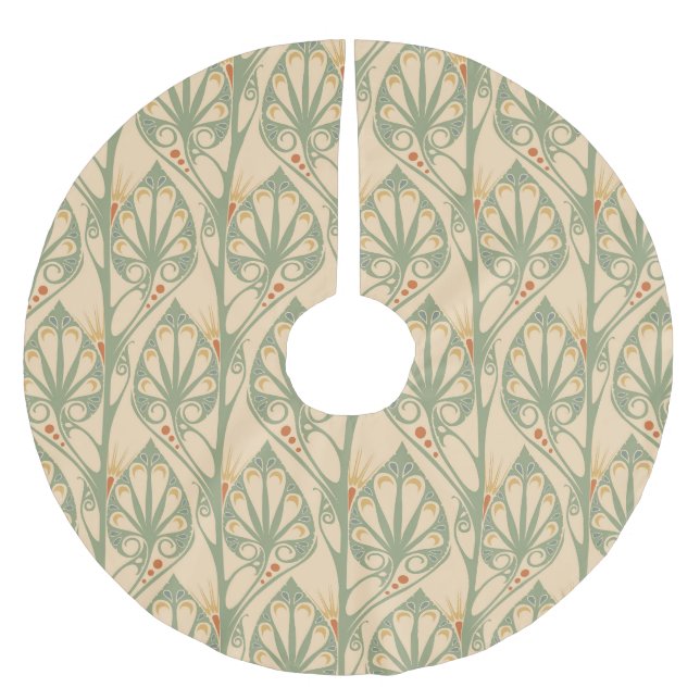 Jupon De Sapin En Polyester Brossé Art Nouveau, Retro Fond d'écran design. (Devant)