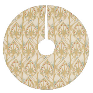 Jupon De Sapin En Polyester Brossé Art nouveau rétro, lignes géométriques abstraites.