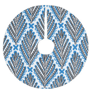 Jupon De Sapin En Polyester Brossé Art populaire scandinave : Design rétro floral