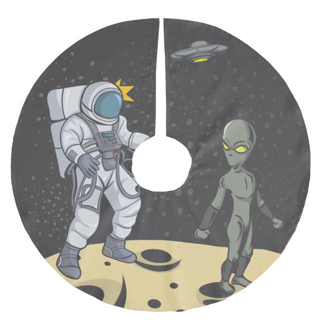 Jupon De Sapin En Polyester Brossé Astronaute et alien (Devant)