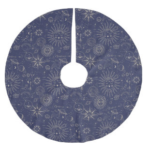 Jupon De Sapin En Polyester Brossé Astronomie céleste Marine Motif