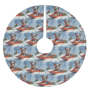 Jupon De Sapin En Polyester Brossé Australian Kelpie en traîneau Laissez tomber la ne