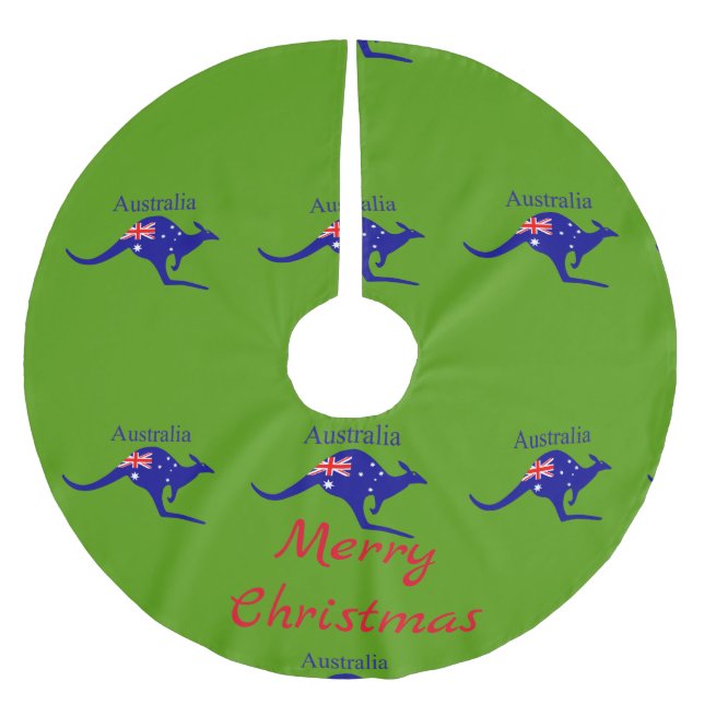 Jupon De Sapin En Polyester Brossé Australie Drapeau Kangaroo Thunder_Cove (Devant)