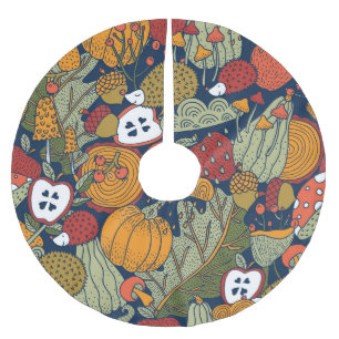 Jupon De Sapin En Polyester Brossé Automne, pois, vintage, motif sans soudure.