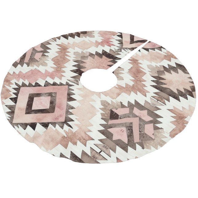 Jupon De Sapin En Polyester Brossé Aztec Brun Rose    (Angle)